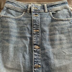 Madewell Button-Front Denim Pencil Skirt